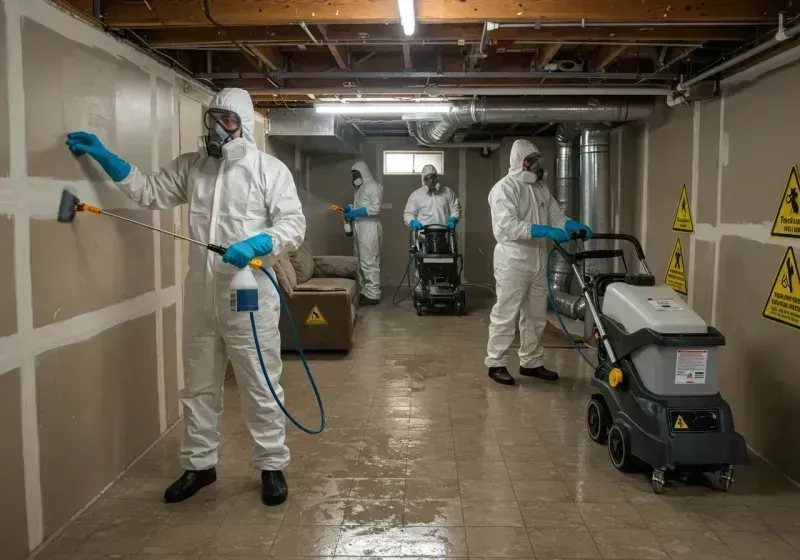 Basement Moisture Removal and Structural Drying process in Russell County, VA